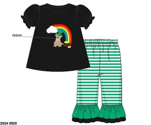 Pre Order 116: Lucky Dog- Girls Knit Pant Set