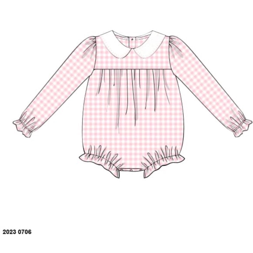 RTS: Gingham Basics- Girls Knit Bubble (No Monogram)