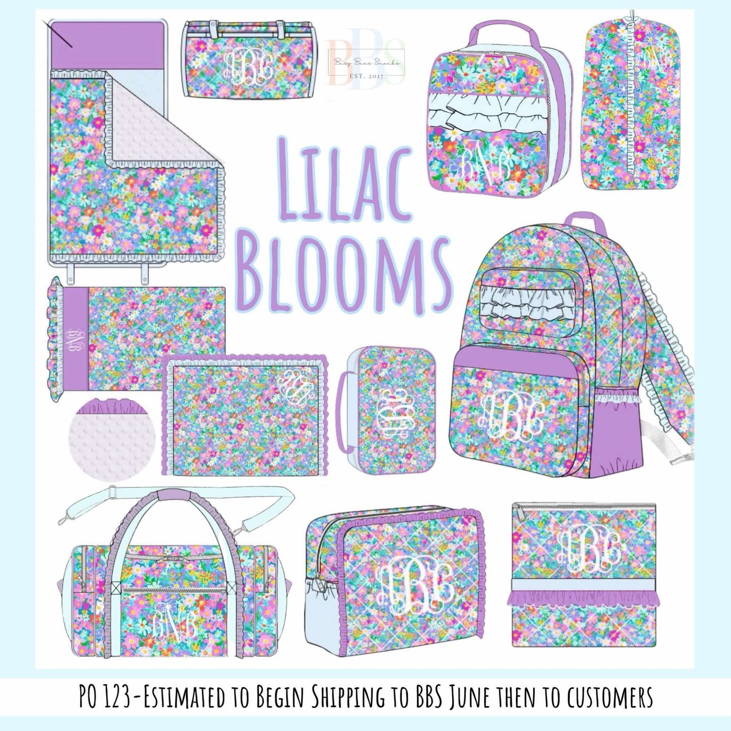 Pre Order 123: Lilac Blooms- Accessory Bag