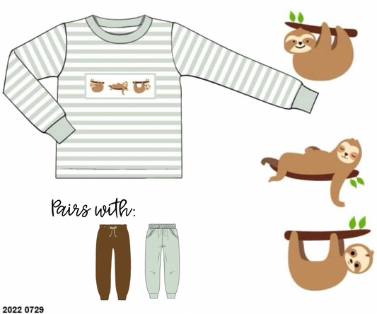 RTS: Boys Mix & Match- Sloth Knit Shirt