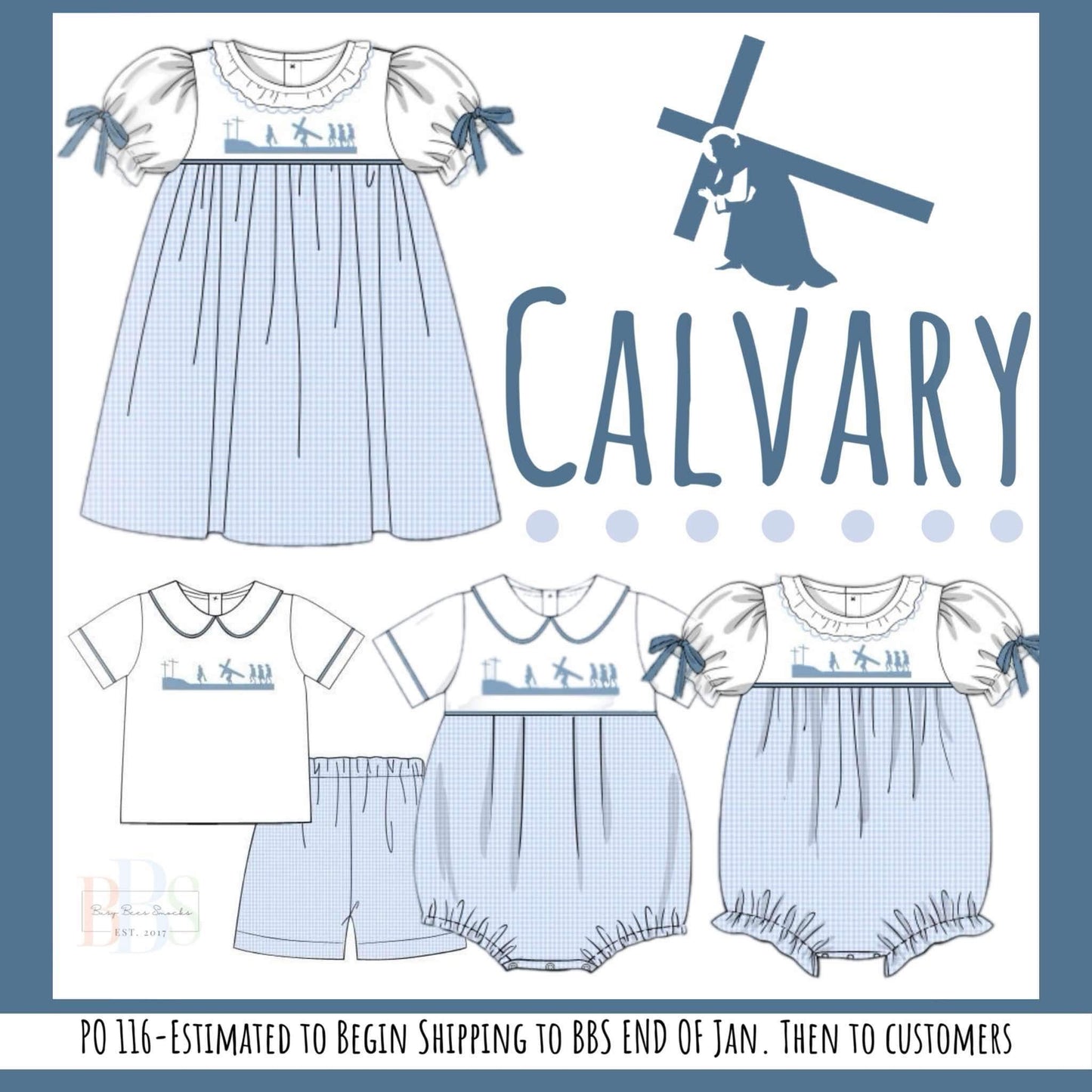 Pre Order 116: Calvary- Boys Woven Short Set