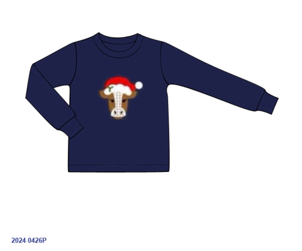 RTS: 25 Days of Christmas- Boys Christmas Cow Shirt