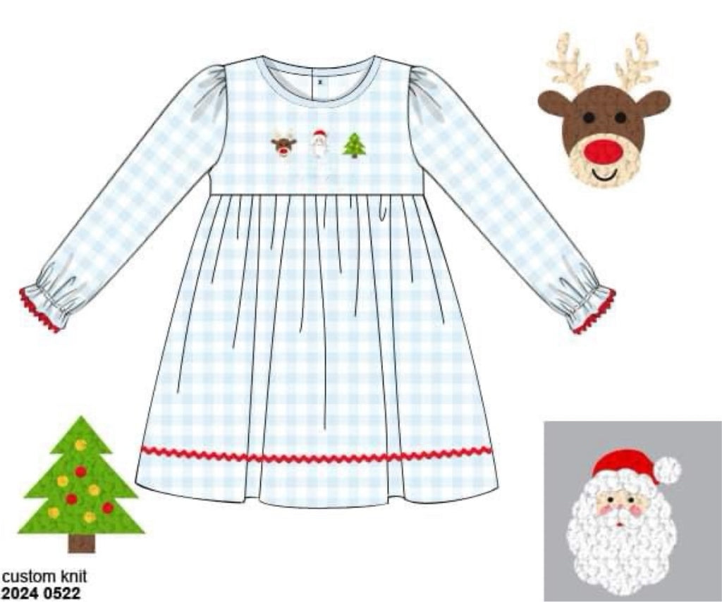 RTS: Festive French Knot: Girl Knit Dress