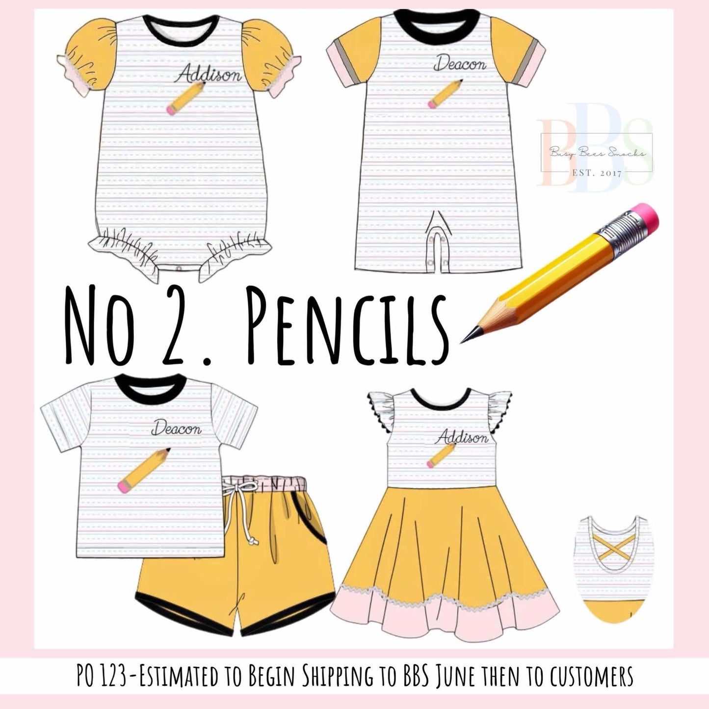 Pre Order 123: No. 2 Pencils- Girls Knit Bubble