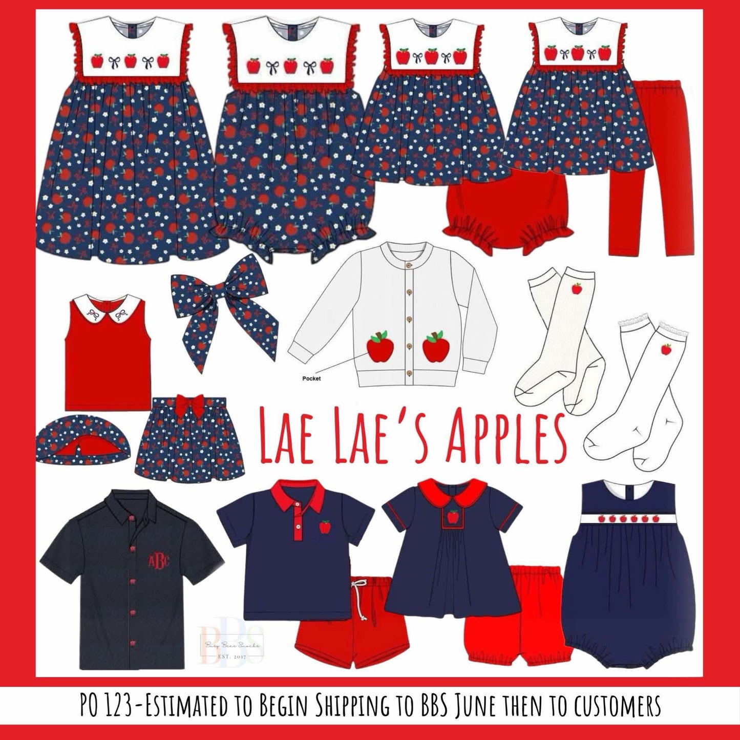 Pre Order 123: Lae Lae's Apples- Hair Bow