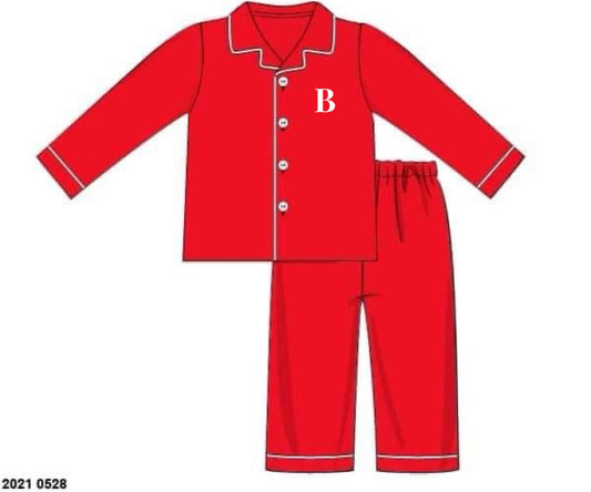 RTS: Jolly Pjs- Red Traditional Mini + Mom/Dad “B”