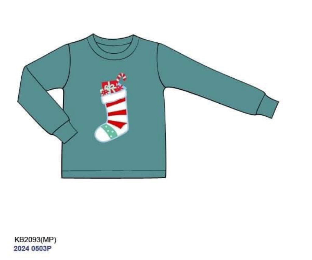 RTS: 25 Days of Christmas- Boys Christmas Stocking Shirt