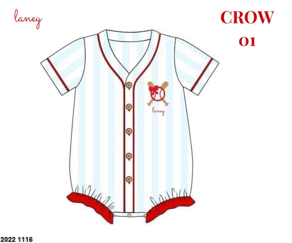 RTS: Summer Baseball- Girls Knit Jersey Bubble “laney” “CROW, 01”