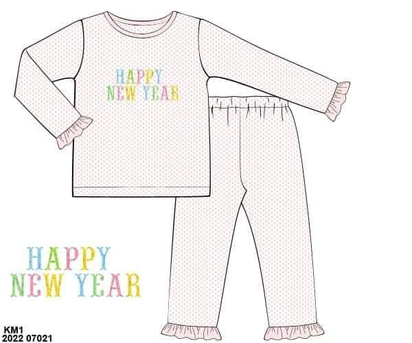 RTS: New Years!- Girls French Knot 2pc Lounge Set