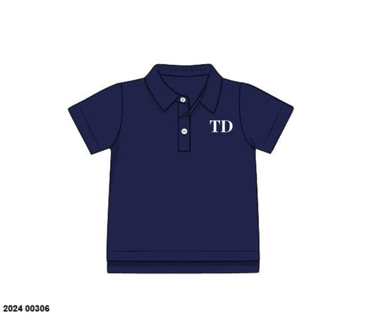 RTS: Navy-Boys Knit Polo “TD”