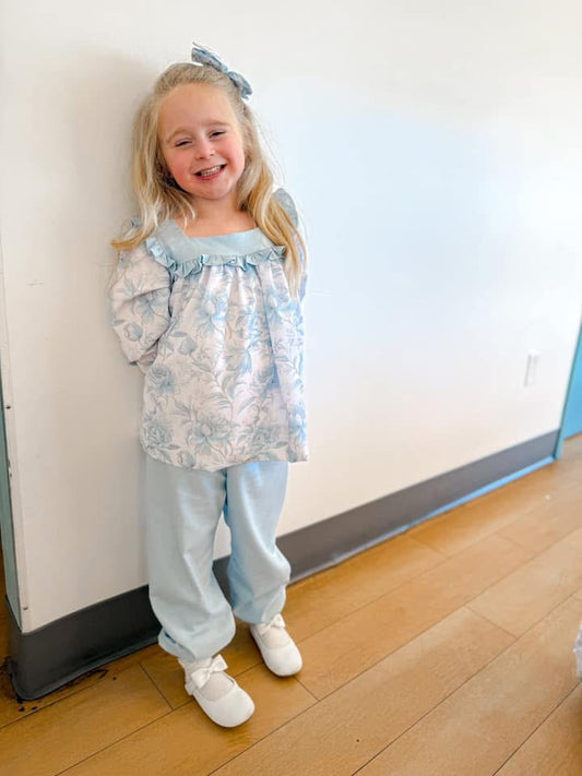 RTS: Wellington- Girls Woven Bubble Pant Set