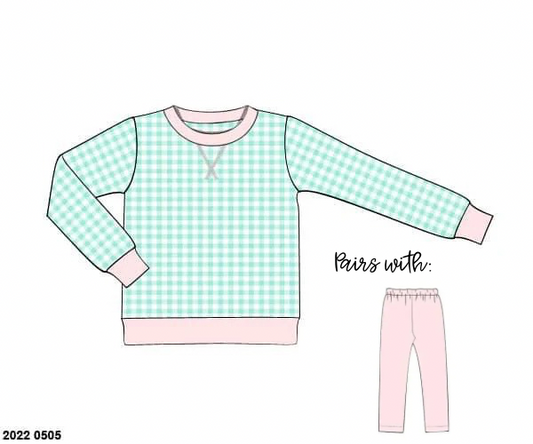 RTS: Girls Mix & Match- Knit Pullover in Mint & Pink