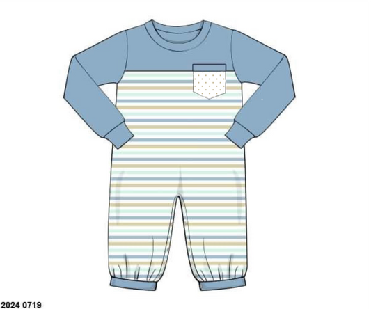 RTS: Seagrove Stripes- Boys Knit Romper