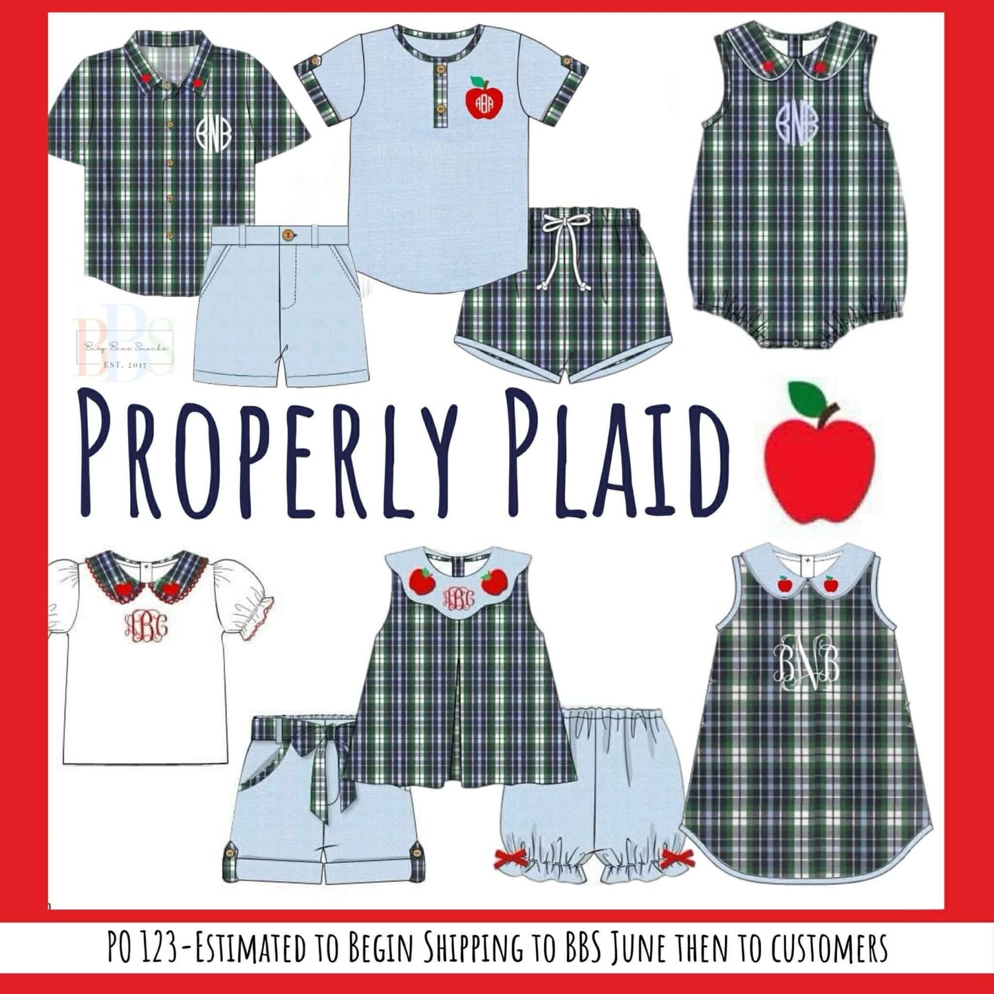 Pre Order 123: Properly Plaid- Boys Woven Shortie Set