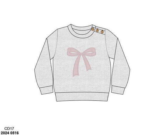 RTS: Aunt Eww's Collection- Girls White Bow Sweater