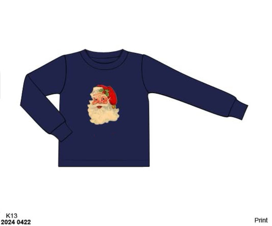 RTS: 25 Days of Christmas- Boys Vintage Santa Knit Shirt