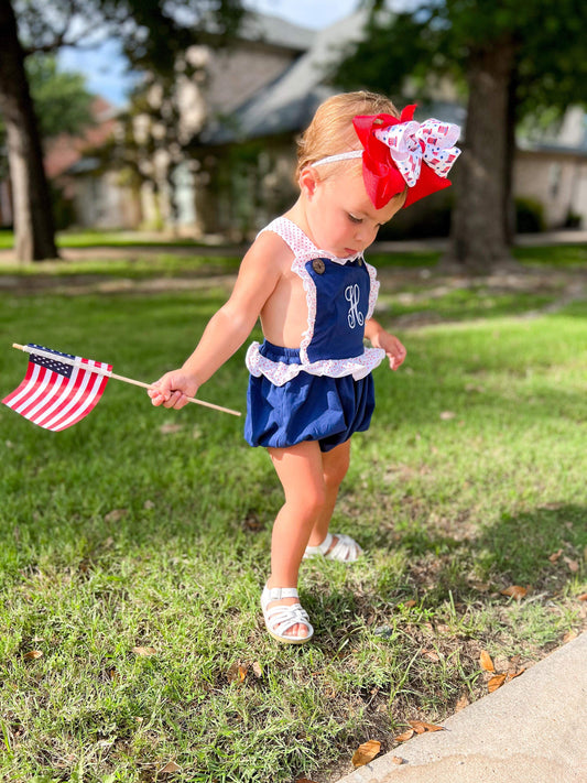 RTS: American Pride- Girls Knit Sunsuit (No Monogram)