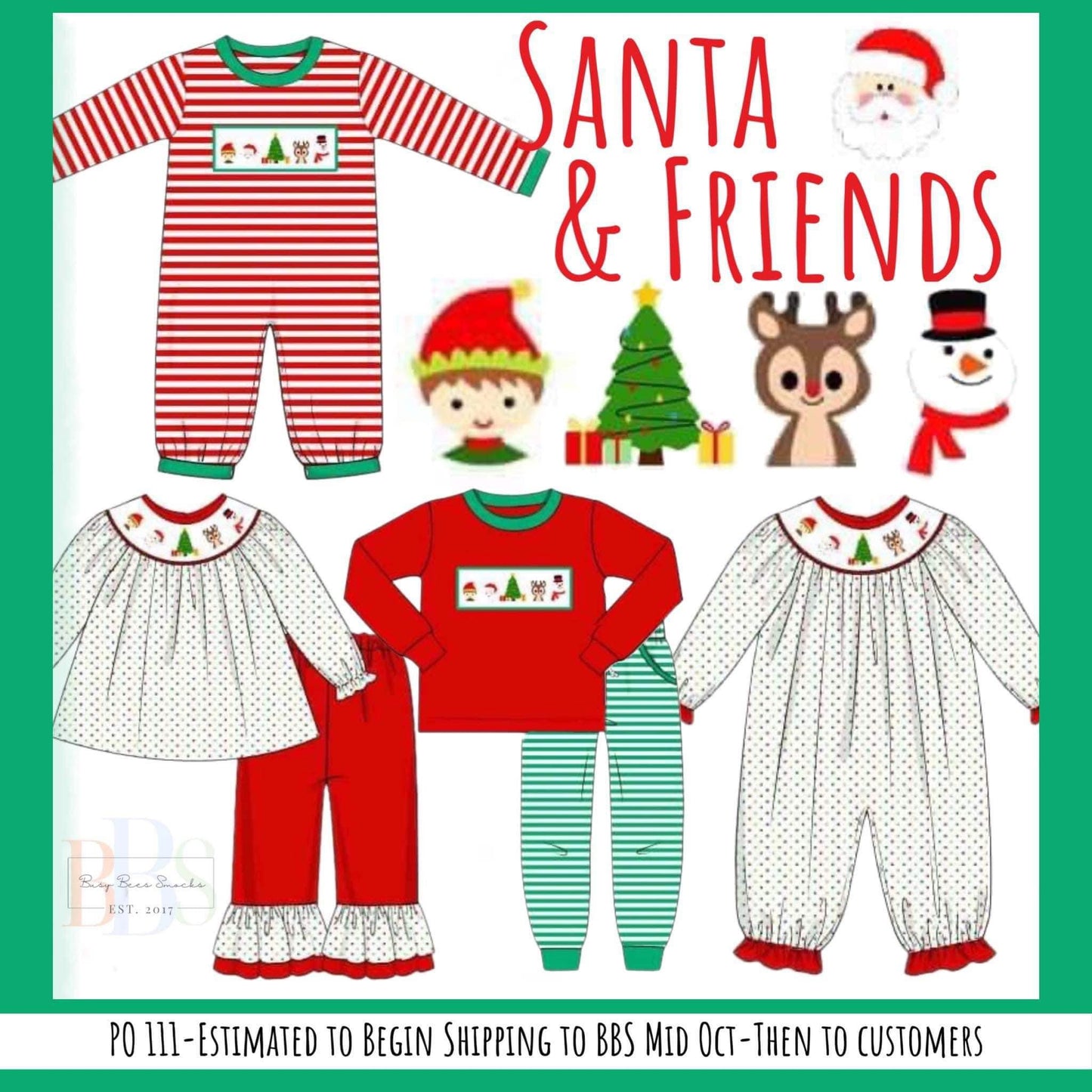 RTS: Santa & Friends- Girls Knit Romper