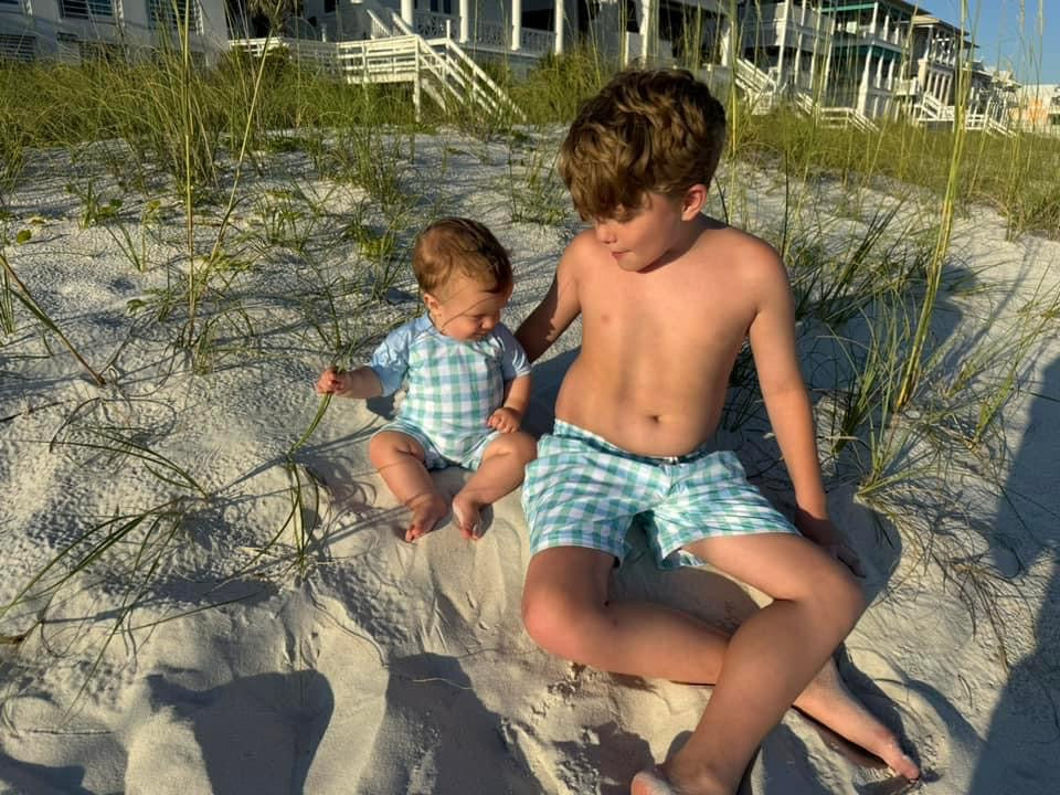 RTS: Summer Palmetto- Boys/Dad Woven Swim Shorts