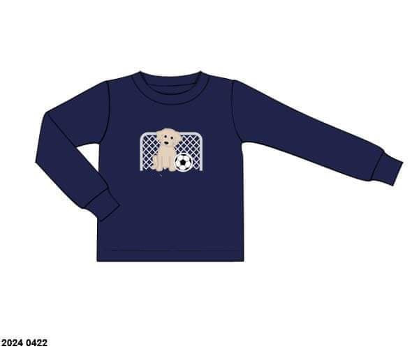 RTS: Delayna- Boys Puppy Soccer Knit Shirt