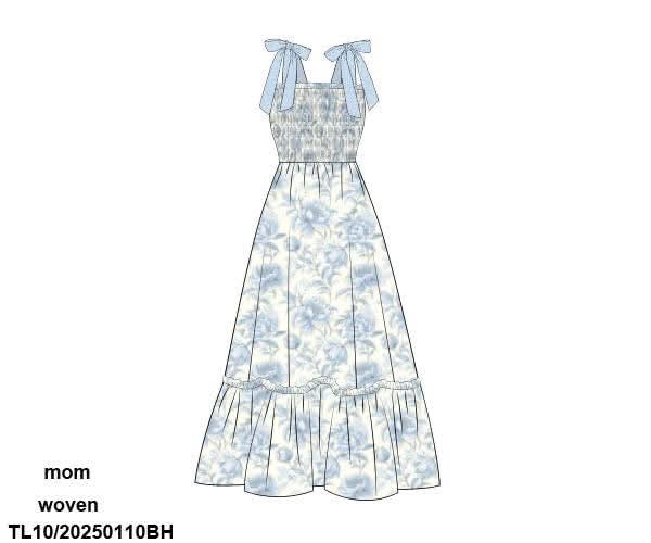 Pre Order 122: Wellington- Mom/Mini Floral Woven Maxi Dress