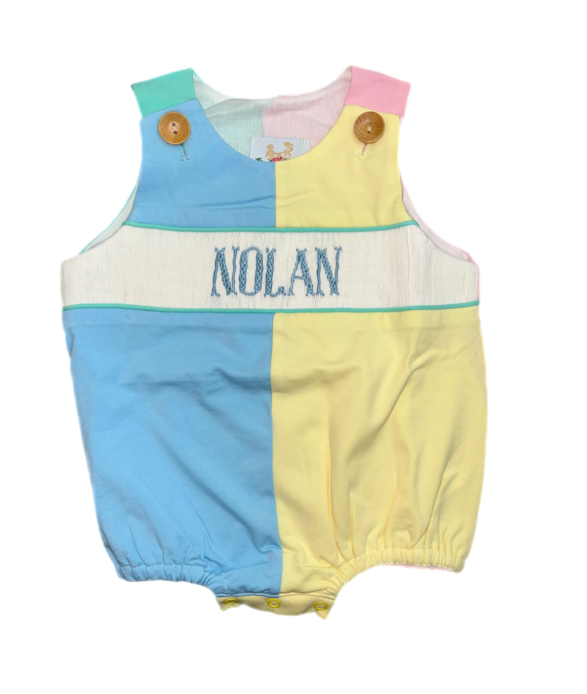 RTS: Colorblock Family Collection- Boys Nme Smock Knit Bubble "Nolan"