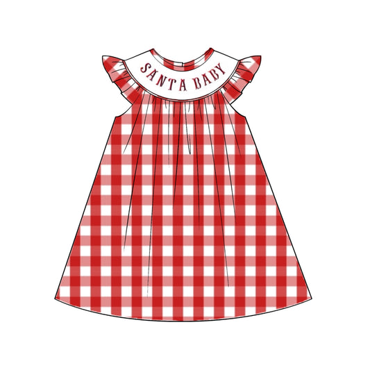 RTS: Girls "Santa Baby" Woven Dress