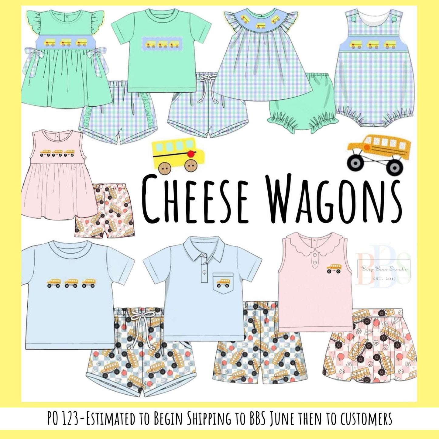 Pre Order 123: Cheese Wagons- Girls Knit Biker Short Set