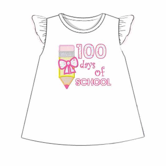 RTS: Book Shirts- 100 Days of School Girls Knit Shirt