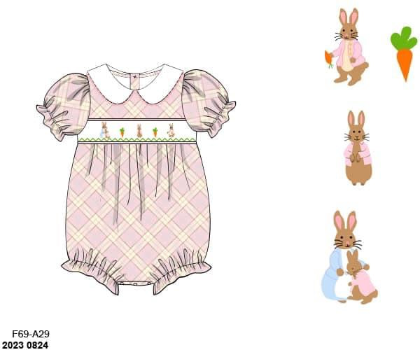 Pre Order 116: Smocked Peter Rabbit- Girl Bubble