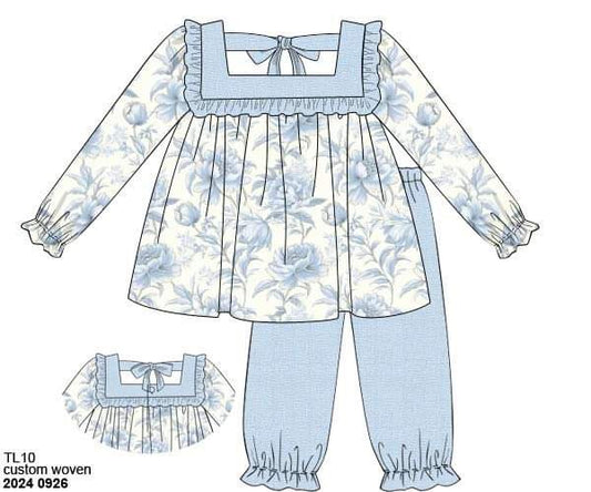 Pre Order 116: Wellington- Girls Woven Bubble Pant Set