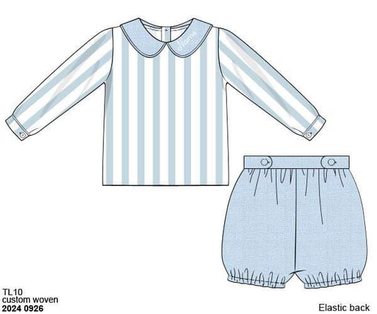 Pre Order 116: Wellington- Boys Woven Bubble Short Set