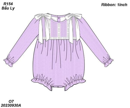 Pre Order 116: Lily Lavender- Girls Linen Bubble