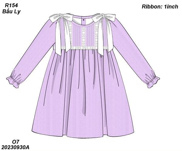 Pre Order 116: Lily Lavender- Girls Linen Dress