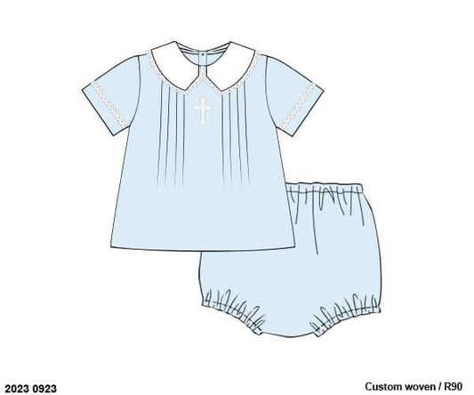 Pre Order 116: Redeemed- Boys Woven Diaper Set