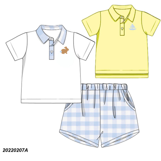 Pre Order 116: Double Delight- Boys 3pc Polo Set