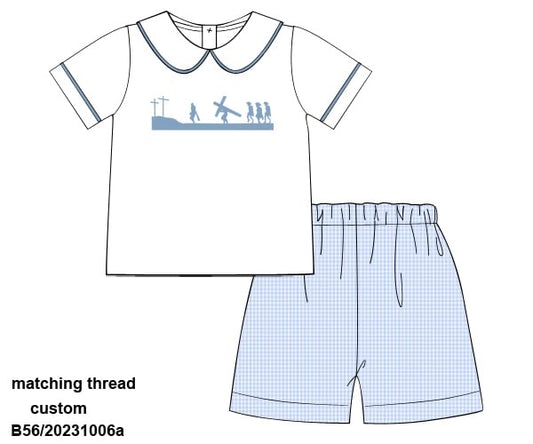 Pre Order 116: Calvary- Boys Woven Short Set