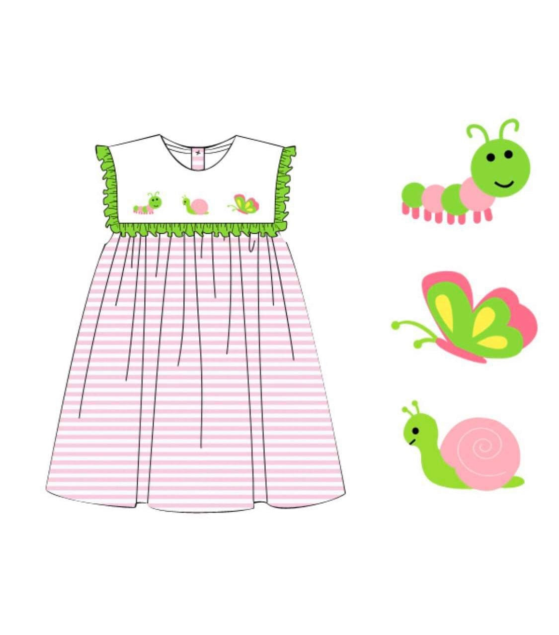 Pre Order 116: Loodle Bugs- Girls Knit Dress