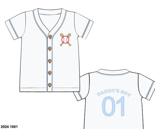 Pre Order 116: Bitty Dot Baseball- Unisex Blue Dot Jersey