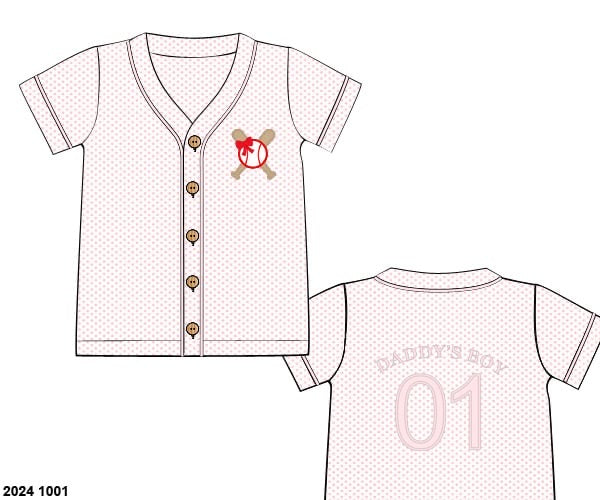 Pre Order 116: Bitty Dot Baseball- Unisex Pink Dot Jersey