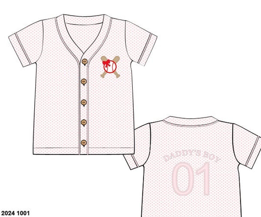 Pre Order 116: Bitty Dot Baseball- Unisex Pink Dot Jersey