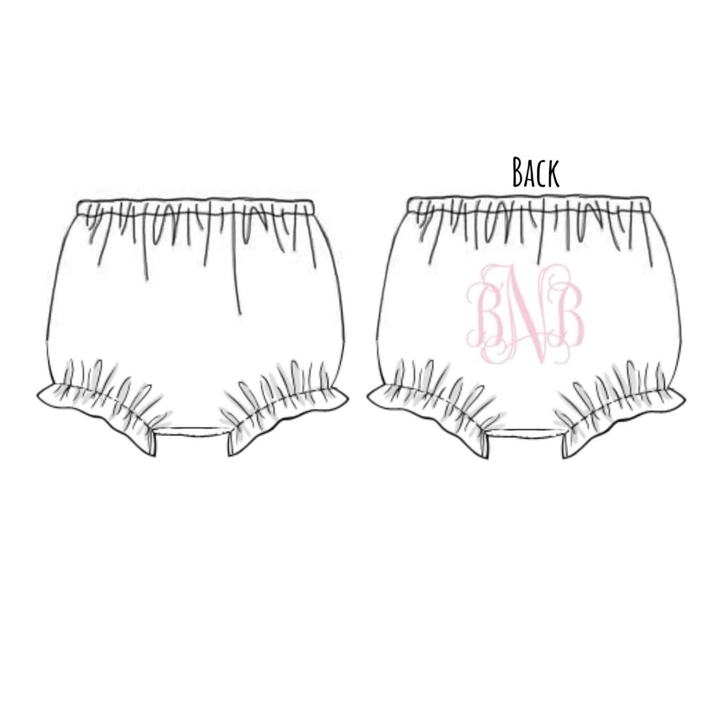 Pre Order 116: Monogram Bloomers - Baby Pink