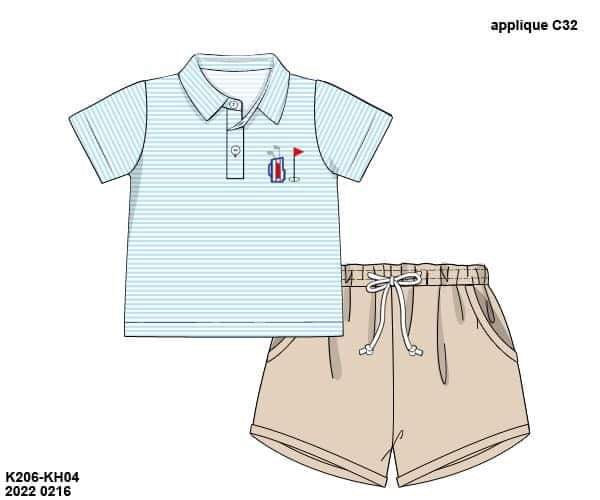 Pre Order 116: Golf- Boys Woven Shortie Set