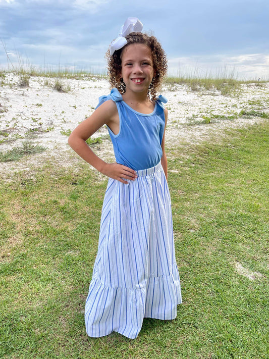 RTS: Blue Crabs- Mom/Mini Woven Maxi Skirt