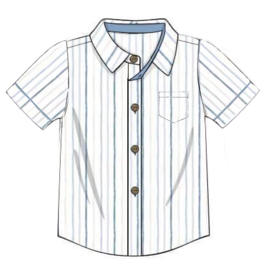 RTS: Blue Crabs- Boys/Dad Woven Shirt