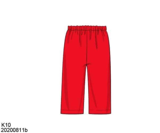 RTS: Christmas Bottoms- Boys Solid Red Knit Pants