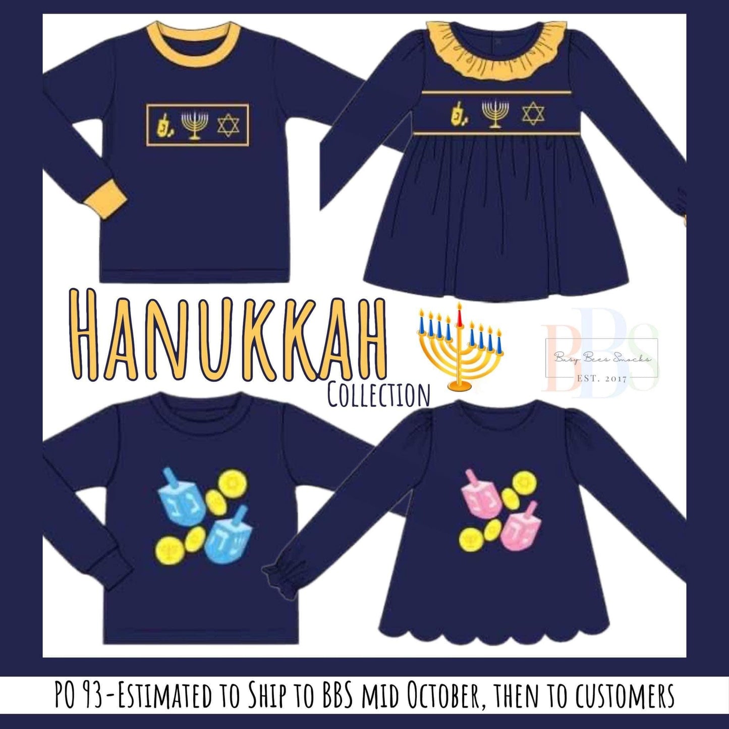 RTS: Hanukkah- Boys Knit Smocked Shirt