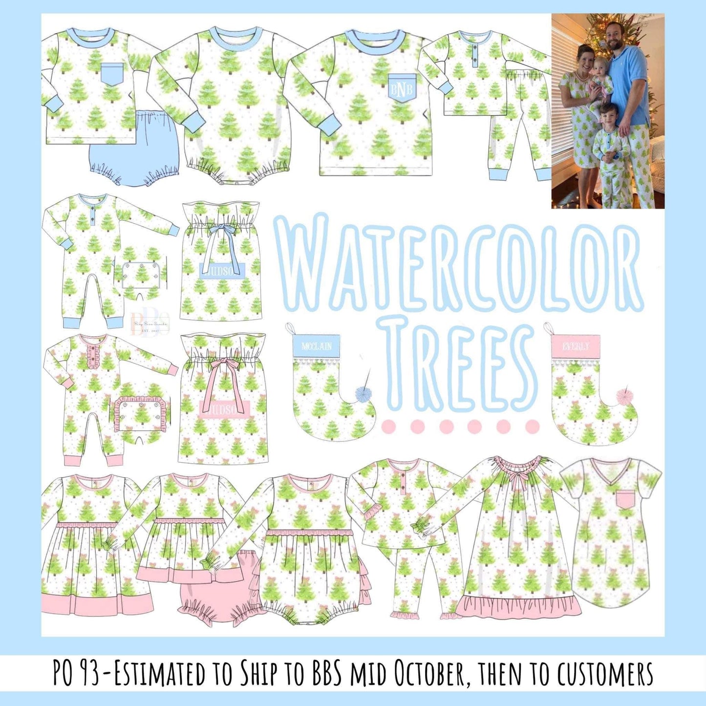 RTS: Watercolor Trees- Boys Knit Shirt