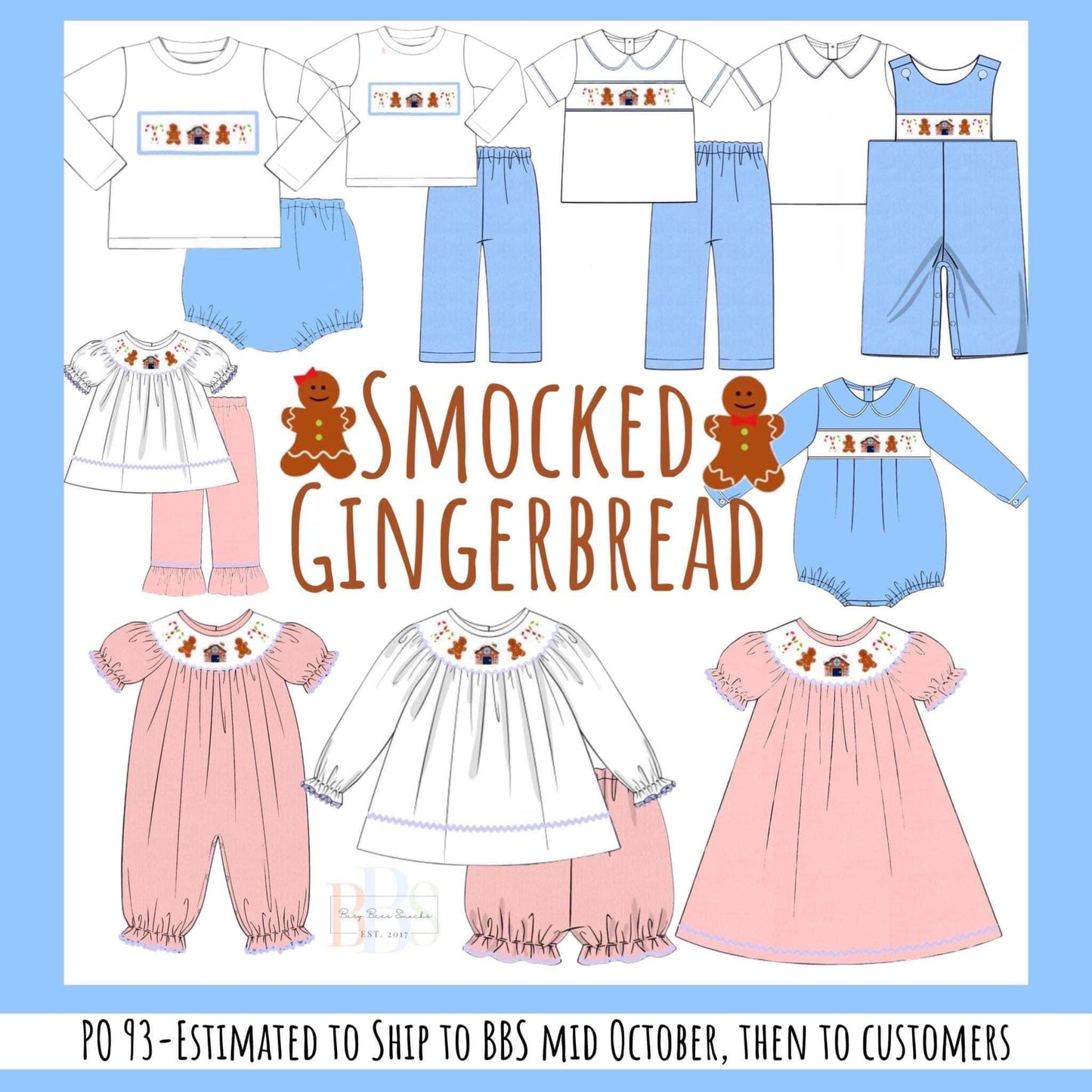 RTS: Smocked Gingerbread- Girls Corduroy Pant Set