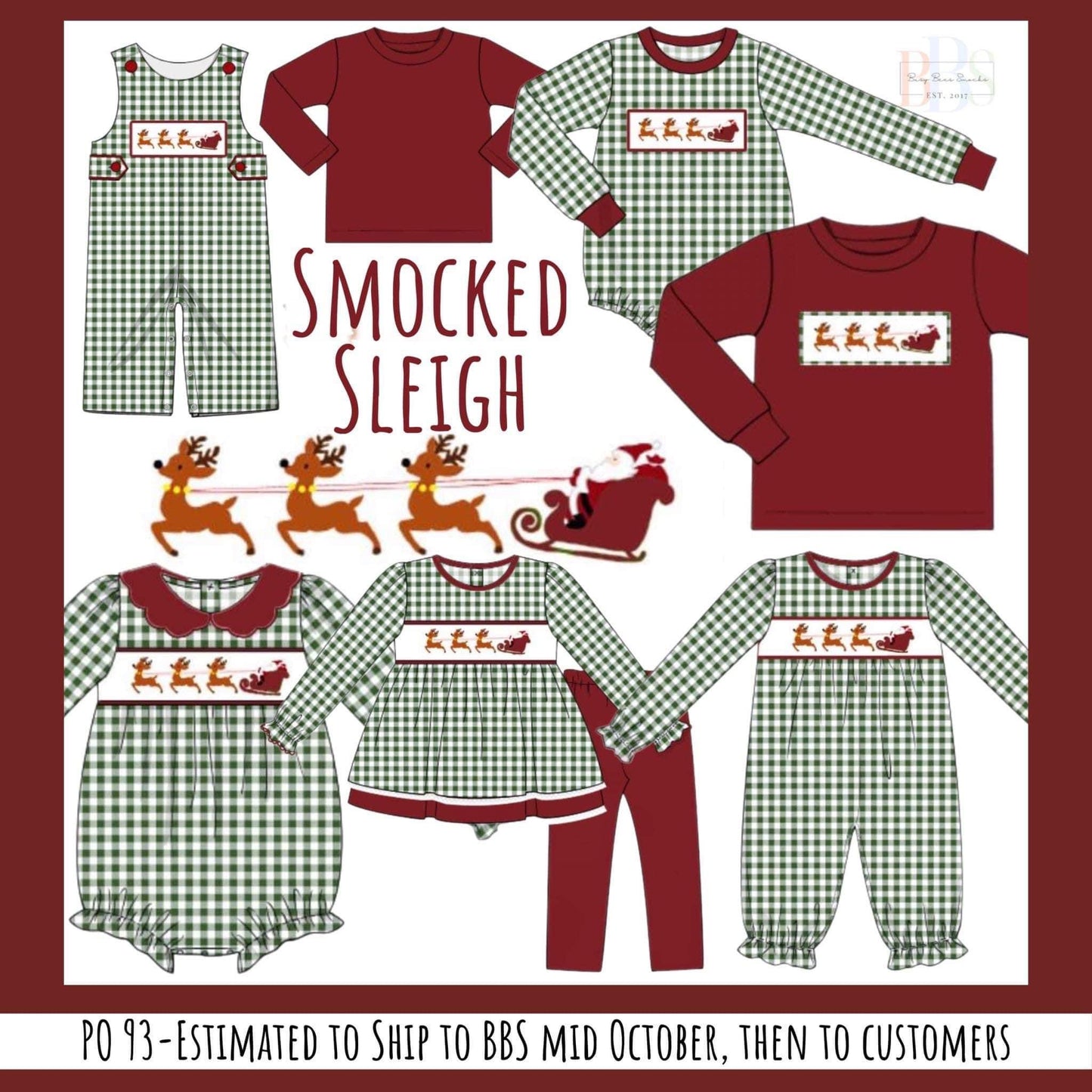 RTS: Smocked Sleigh- Boys Knit Shirt